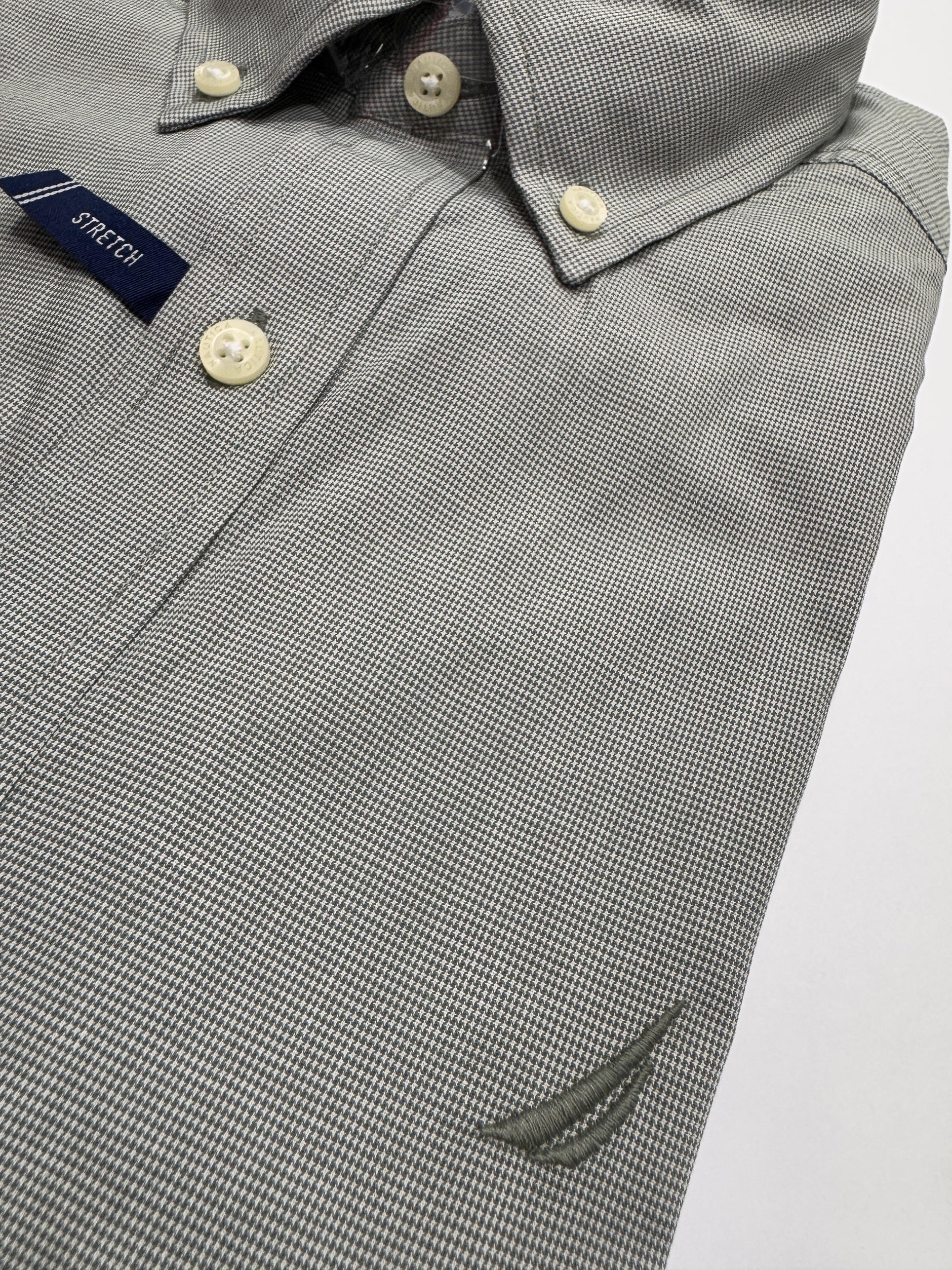 Camisa Nautica Masculina Manga Curta - Estampa Navtech, Trim Fit, Tecido Elástico